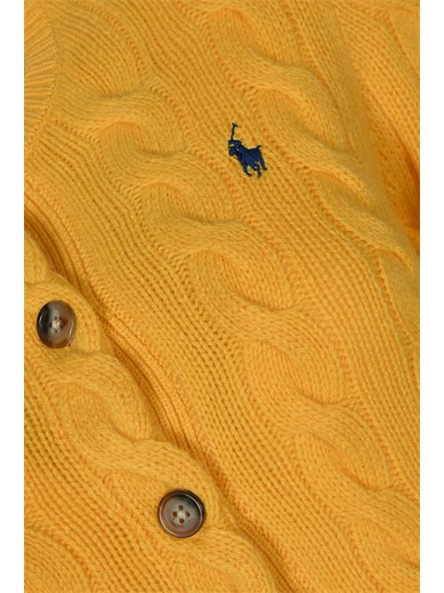 Cardigan a trecce in lana e cashmere Yellow POLO RALPH LAUREN | 211972104009
